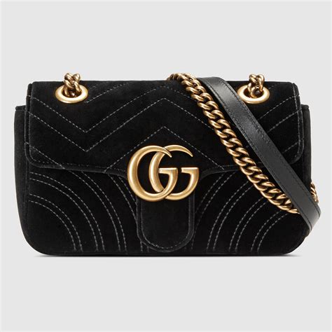 gucci blue velvet mini bag|black gucci marmont bag.